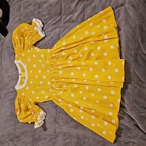 Vintage Kids Yellow Polka Dot Dress